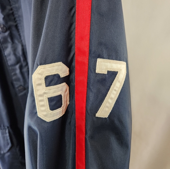 POLO JEANS CO RALPH LAUREN Navy Blue Red Long 100% Nylon Parka Windbreaker sz XL - Picture 5 of 13